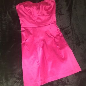 Hot pink cocktail dress- Strapless